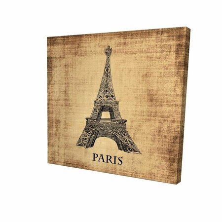 BEGIN HOME DECOR 32 x 32 in. Eiffel Tower Illustration-Print on Canvas 2080-3232-CI149